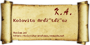 Kolovits Arétász névjegykártya