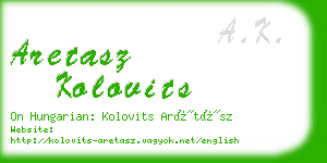 aretasz kolovits business card
